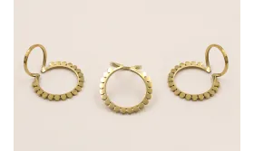 Stainless Steel: Ear Cuff Rueda estriada 19mm Oro / Base Pendientes 