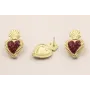 Perno Sagrado Corazón 28*20mm O.Mate esmalte rojo / Base Pendientes 