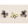 Perno Flor 30mm diametro Oro Mate  Gris y negro / Base Pendientes 