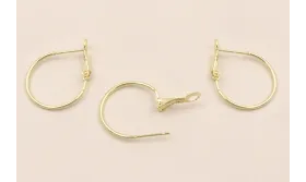 Acero Inox. Aro de 20mm con cierre Oro / Base Pendientes 