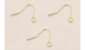 Acero Inox. Gancho pendiente sencillo 15mm Oro / Base Pendientes 