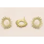 Pendiente rayos de Sol 18mm diametro Dorado Mate / Base Pendientes 