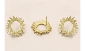 Pendiente rayos de Sol 18mm diametro Dorado Mate / Base Pendientes 