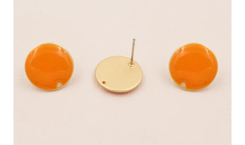 Perno Disco esmaltado 14mm Dorado Mate y Caldera Perno Disco esmaltado 14mm Dorado Mate y Caldera