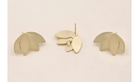 Pendiente Flor de Lotto 20*15mm Dorado Mate / Base Pendientes 