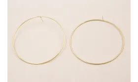 Pendiente Aro 80mm y 1,5mm grosor Oro Mate / Base Pendientes 