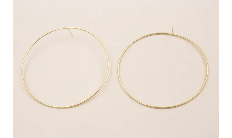 Pendiente Aro 80mm y 1,5mm grosor Oro Mate / Base Pendientes 