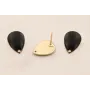 Gota Dorado Mate 12*8mm esmalte Negro / Base Pendientes 