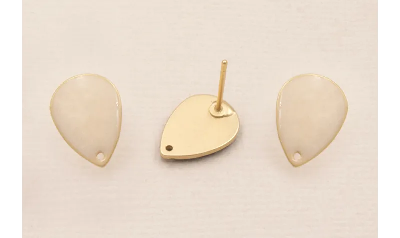 Gota Dorado Mate 12*8mm esmalte Rosa Claro