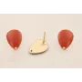 Gota Dorado Mate 12*8mm esmalte Rosa Coral / Base Pendientes 