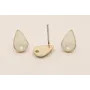 Perno Gota esmaltado 10*6mm Blanco Roto / Base Pendientes 