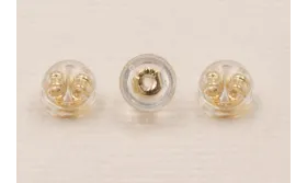Tuerca Media Bola 5mm Silicona y Metal / Base Pendientes 