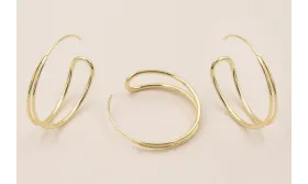 Pendiente Aro 2 vueltas 24mm Dorado / Base Pendientes 