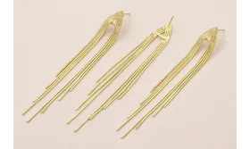 Pendiente Triangular Flecos 85*10mm dorado Mate / Base Pendientes 