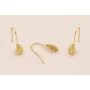 Pendiente gancho con pepita de 7*3mm Dorado Mate / Base Pendientes 