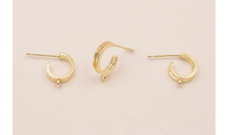 Pendiente semi Ovalo 12*10mm Oro / Base Pendientes 