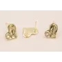 Perno Corazón martilleado 12*10mm Oro / Base Pendientes 