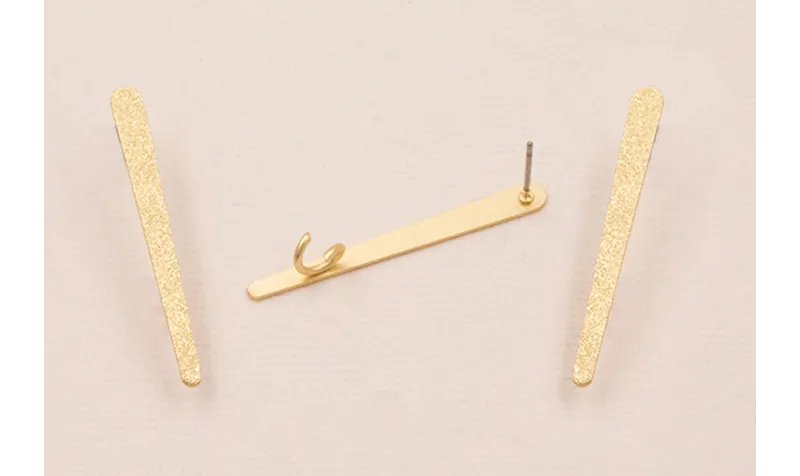Perno Lámina satinada 40*3mm Oro Mate / Base Pendientes 