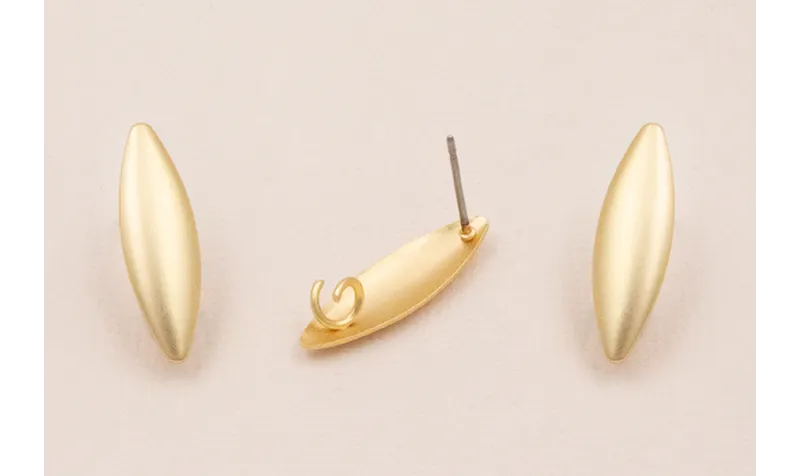 Perno Ovalo concavo 20*5mm Oro Mate / Base Pendientes 