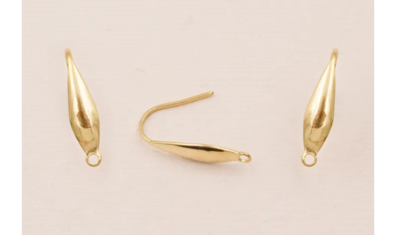 Pendiente Gota Acero Inox. 316L. 15*3mm Baño Oro / Base Pendientes 