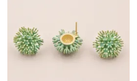 Pendiente Nenufar 17mm diametro Turquesa / Base Pendientes 