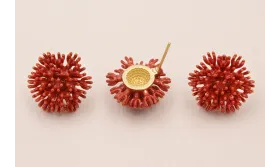 Pendiente Nenufar 17mm diametro Teja oscuro / Base Pendientes 