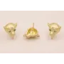 Perno cabeza Tigre ojo verdes 13*13 Dorado Mate / Cuentas Metálicas de Latón / Zamak