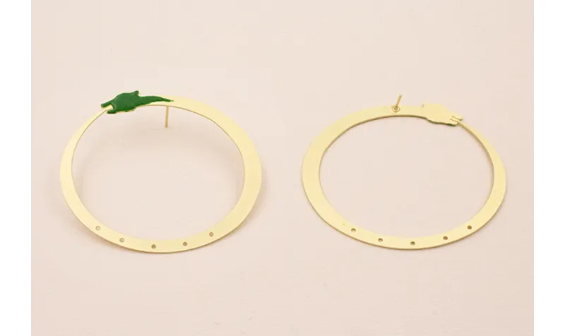 Pendiente Aro dragón 60*50 Dorado Mate / Base Pendientes 