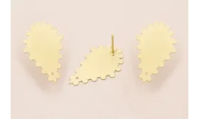Pendiente Triangulo dentado 15*24mm Dorado Mate / Base Pendientes 