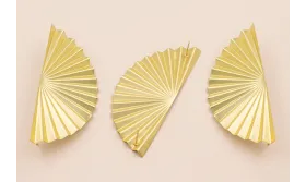 Abanico estriado 70*30mm Oro Mate Doble Perno / Base Pendientes 