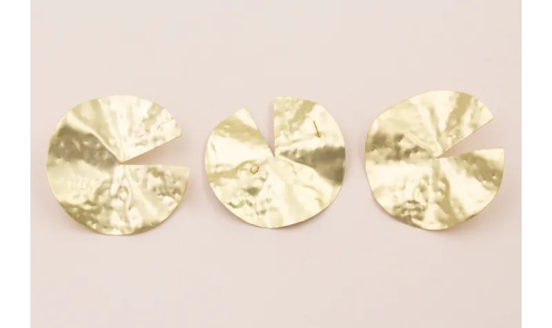 Pendiente Nenufar 55mm anilla trasera Oro Mate / Base Pendientes 