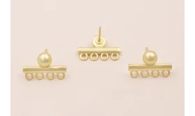 Pendiente con 4 anillas 17mm Oro Mate / Base Pendientes 