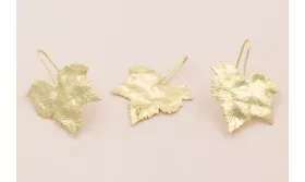 Pendiente Hoja 5 puntas 25*25 Oro Mate / Base Pendientes 