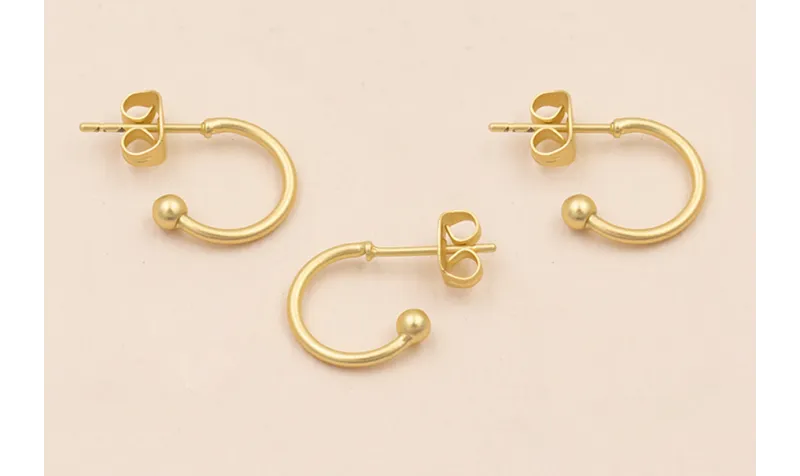 Pendiente Semicirculo de 12mm Oro Mate / Base Pendientes 