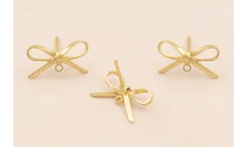 Pendiente Lazo 15*10mm Oro Mate / Base Pendientes 