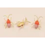 Insecto antenas 30*20 esmalte Teja y Morado / Base Pendientes 