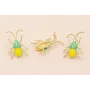Insecto antenas 30*20 esmalte Verde y Amarillo / Base Pendientes 