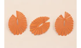 Pendiente Flor Pétalos 52*40mm Coral / Base Pendientes 