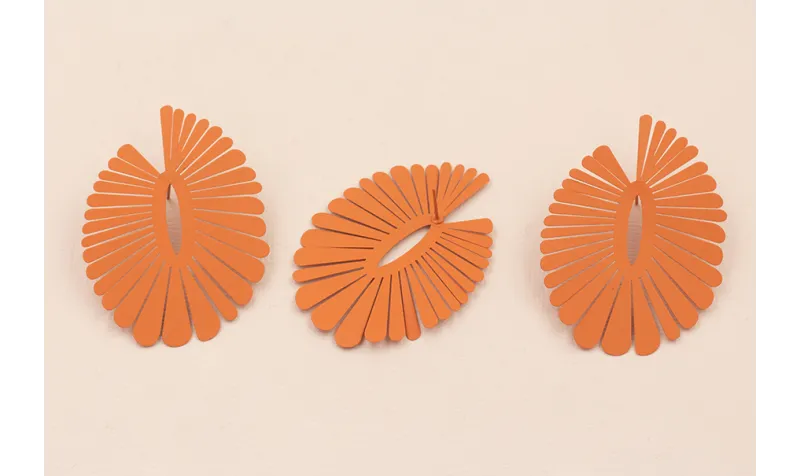 Pendiente Flor Pétalos 52*40mm Coral