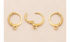 Pendiente Acero inox. 316L 10*10mm Oro / Cierres de Acero Inoxidable