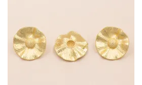 Pendiente Flor Redonda 35mm diámetro Oro Mate / Base Pendientes 