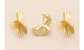 Pendiente Retorcido 25*15mm Oro Mate / Base Pendientes 