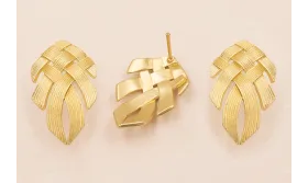 Pendiete Trenza 30*18mm Oro Mate / Base Pendientes 