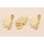 Pendiente Abanico de pétalos 30*17mm Dorado Mate / Cuentas Metálicas de Latón / Zamak