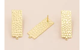 Perno rectangular 32*12mm relieve reptil Oro Mate / Base Pendientes 