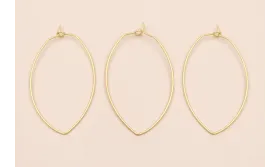 Aro Ovalado 50*28mm Oro Mate / Base Pendientes 