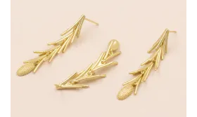 Pendiente colgante ramilletes 40mm Oro Mate / Base Pendientes 