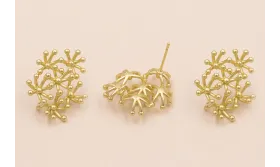 Pendiente Estrellas Coral 25*20mm Dorado Mate / Base Pendientes 