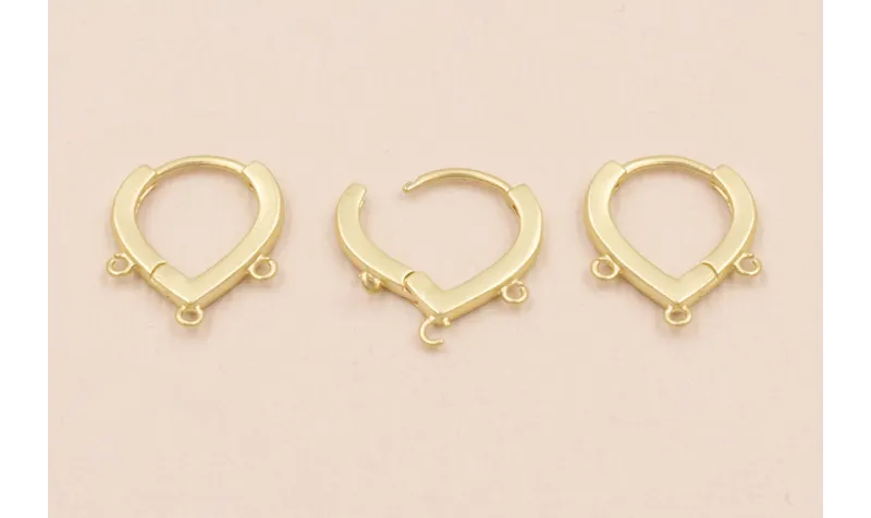 Pendiente Gota 3 anillas 16*12mm OroMate / Base Pendientes 