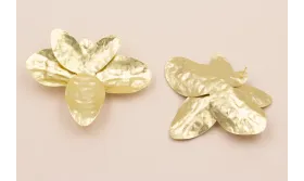 Pendiente Flor martilleada 85*67mm Oro Mate / Base Pendientes 